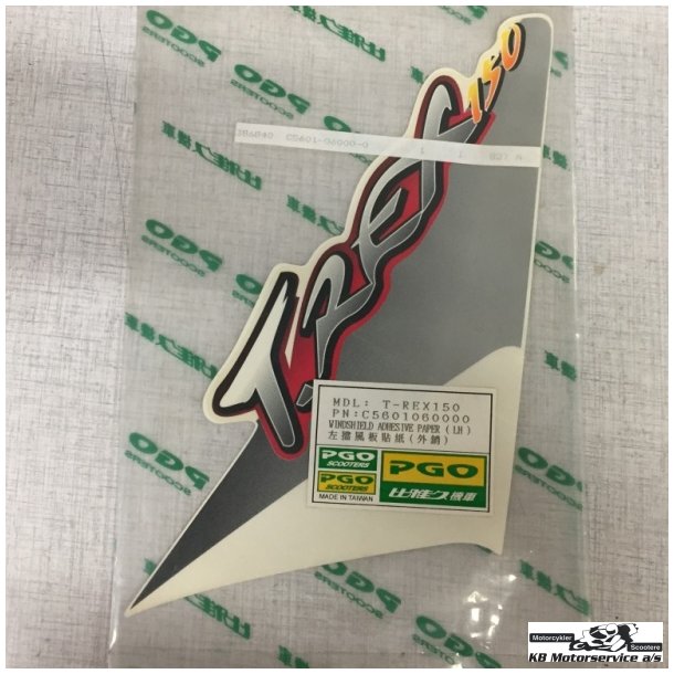 PGO Sticker, windshield (lh)