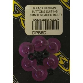 Lilla ALU push in button m/oring	Passer M8 bolte